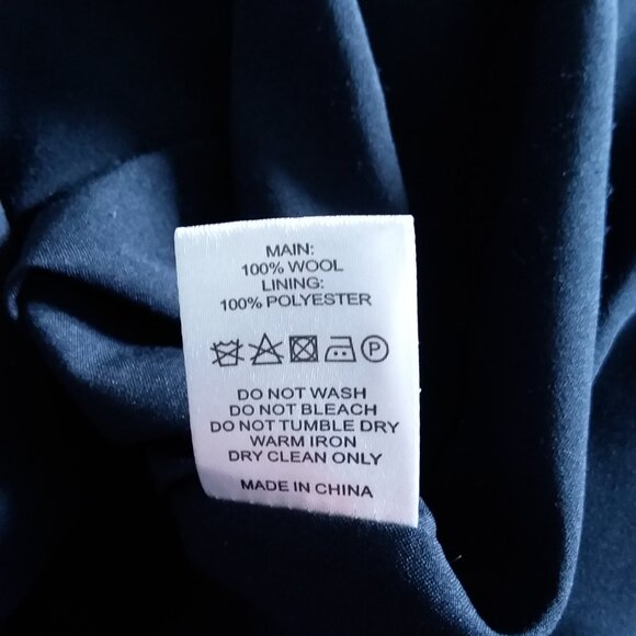 Goat Wool Shift Dress with Button Sleeve Detail Blue Size 6 - Picture 9 of 11